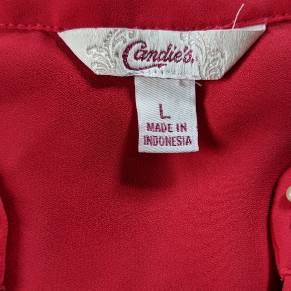 Candies long sleeve large pink blouse - Picture 6 of 8